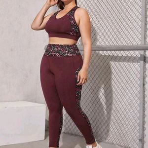 Floral Sports Bra with Leggings